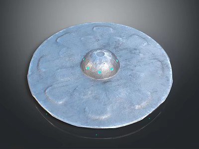 Circular Metallic Object With Central Raised Dome Petal Shaped Grooves Shiny Surface And Reflection Base 3d model