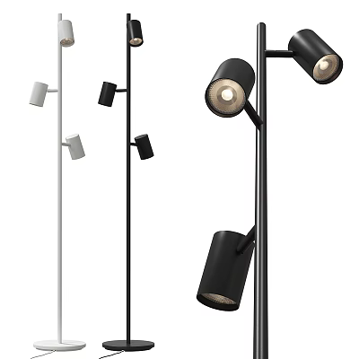 Modern Floor Lamps With Adjustable Heads In Black And White Contemporary Styles 3d model