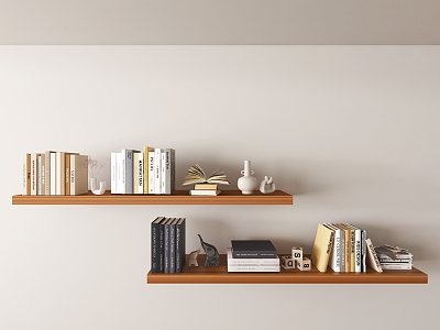 Nordic Book Combination Ornaments Bookshelf model