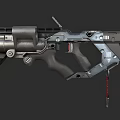 Modern Tactical Weapon With Metallic Structure And Detailed Sighting Features 3d model