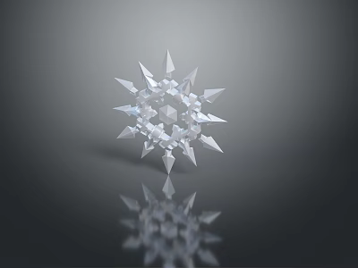 Transparent Geometric Crystal Structure With Spiked Polyhedral Design And Dark Background Reflection 3d model