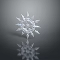 Transparent Geometric Crystal Structure With Spiked Polyhedral Design And Dark Background Reflection