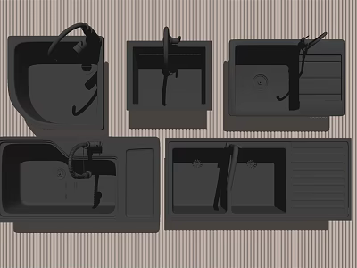 Modern dish washing basin kitchen sink 3d model