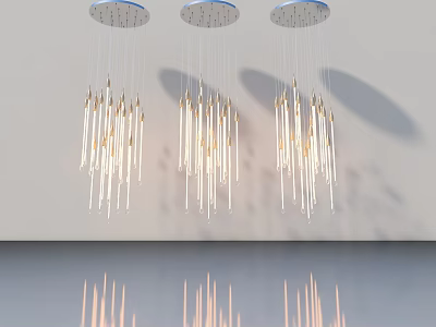 Modern Interior Swing Door Design With Pendant Lights And Reflective Floor 3d model