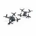 Two Black Quadcopter Drones With Four Propellers And Sleek Design 3d model
