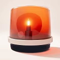 Orange Transparent Cover Lightbox With Lit Bulb And White Black Base 3d model