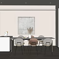 Modern Dining Table and Chair Combination Island Table Dining Table and Chair Combination 3d model