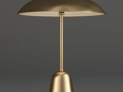 Gold Modern Table Lamp With Sleek Metal Base And Dome Shade Design 3d model