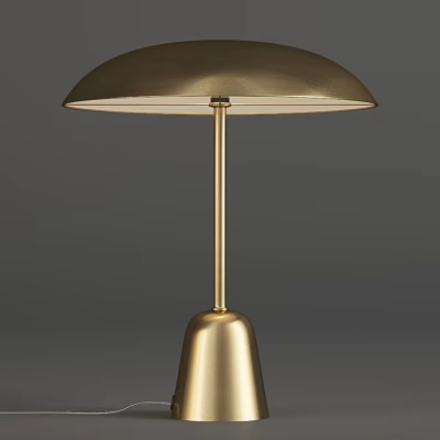 Gold Modern Table Lamp With Sleek Metal Base And Dome Shade Design 3d model