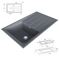 Modern Kitchen Sink With Single Deep Bowl Flat Deck And Durable Material Design 3d model