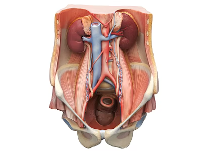 Comprehensive Pelvic Organs Anatomical Structure With Internal Organs And Muscular Tissues 3d model