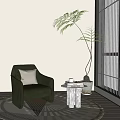 Modern Single Sofa Casual Single Sofa 3d model