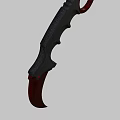 Tactical Weapon With Red Sharp Blade And Black Ergonomic Handle Design