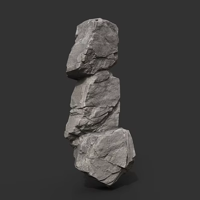 Natural Stacked Stone Formation With Rough Textured Rock Layers In Outdoor Scene 3d model