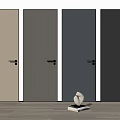 Modern Hinged Doors In Beige Wood Gray And Dark Gray With Sleek Design