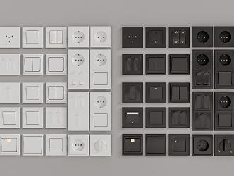 Modern Switch Panel Combination 3d model