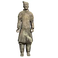 Ancient Chinese Terracotta Warrior Sculpture With Intricate Armor And Historical Details