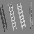 Various Style Durable Ladders As Essential Hardware Tools For Home And Industrial Use 3d model