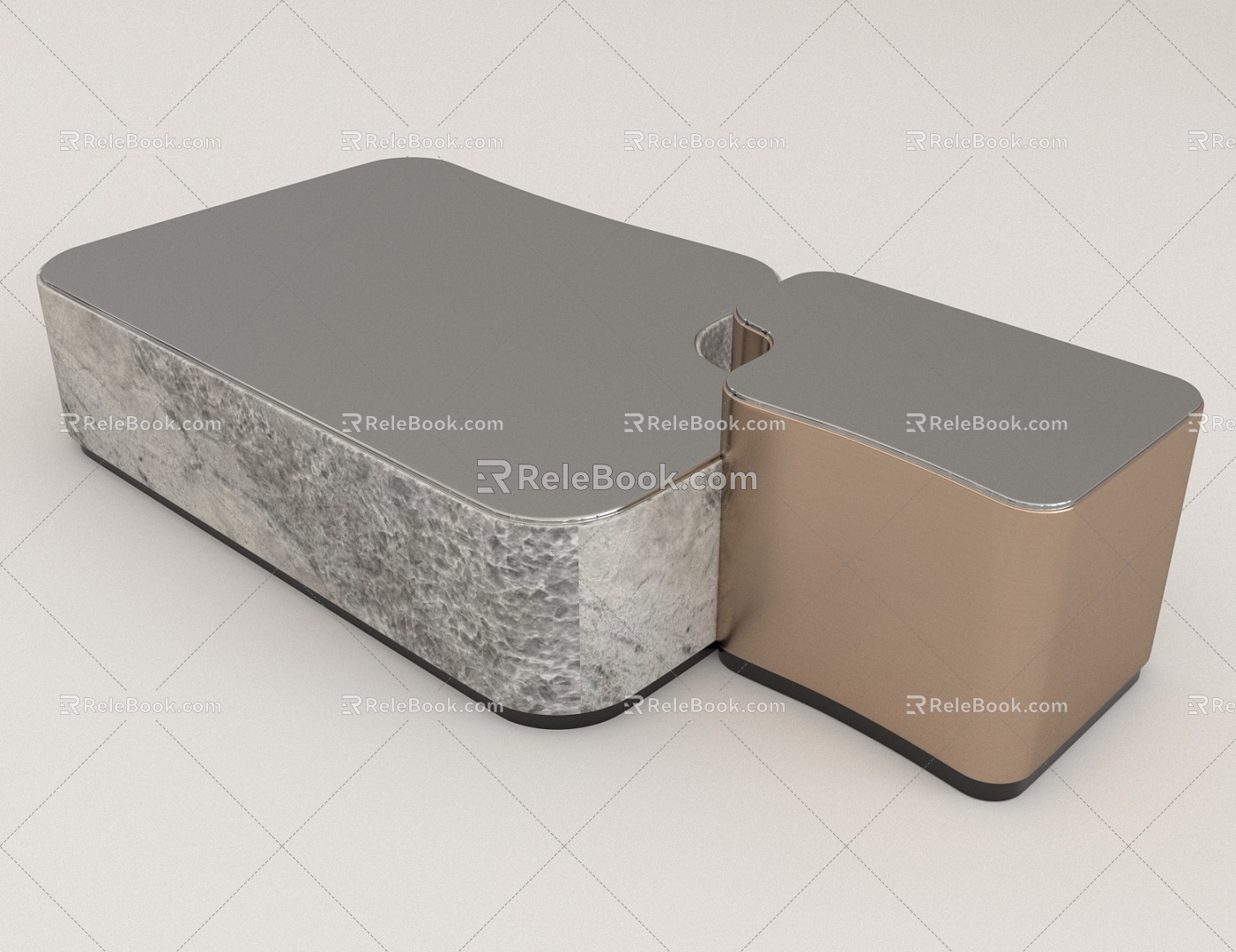 Simple coffee table combination 3d model