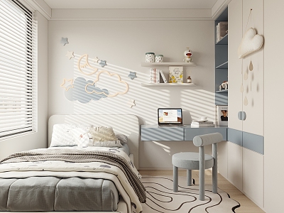 Modern Children's Bedroom Boy's Room Multi-function Room model