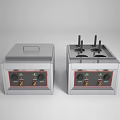 Commercial Kitchen Equipment With Stainless Steel Body Control Knobs And Lids 3d model