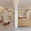 Modern Minimalist Clothing Store Interior With Warm Ambient Lighting Wooden Furnishings And Comfortable Customer Lounge