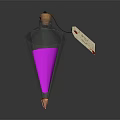 Transparent Conical Commercial Equipment With Purple Liquid And Cork Stopper