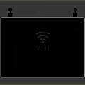 Wireless Router With Dual Antennas Indicator Lights And Ethernet Ports Black Design