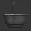 Aged Rusty Metal Bucket With Handle As Vintage Household Living Item