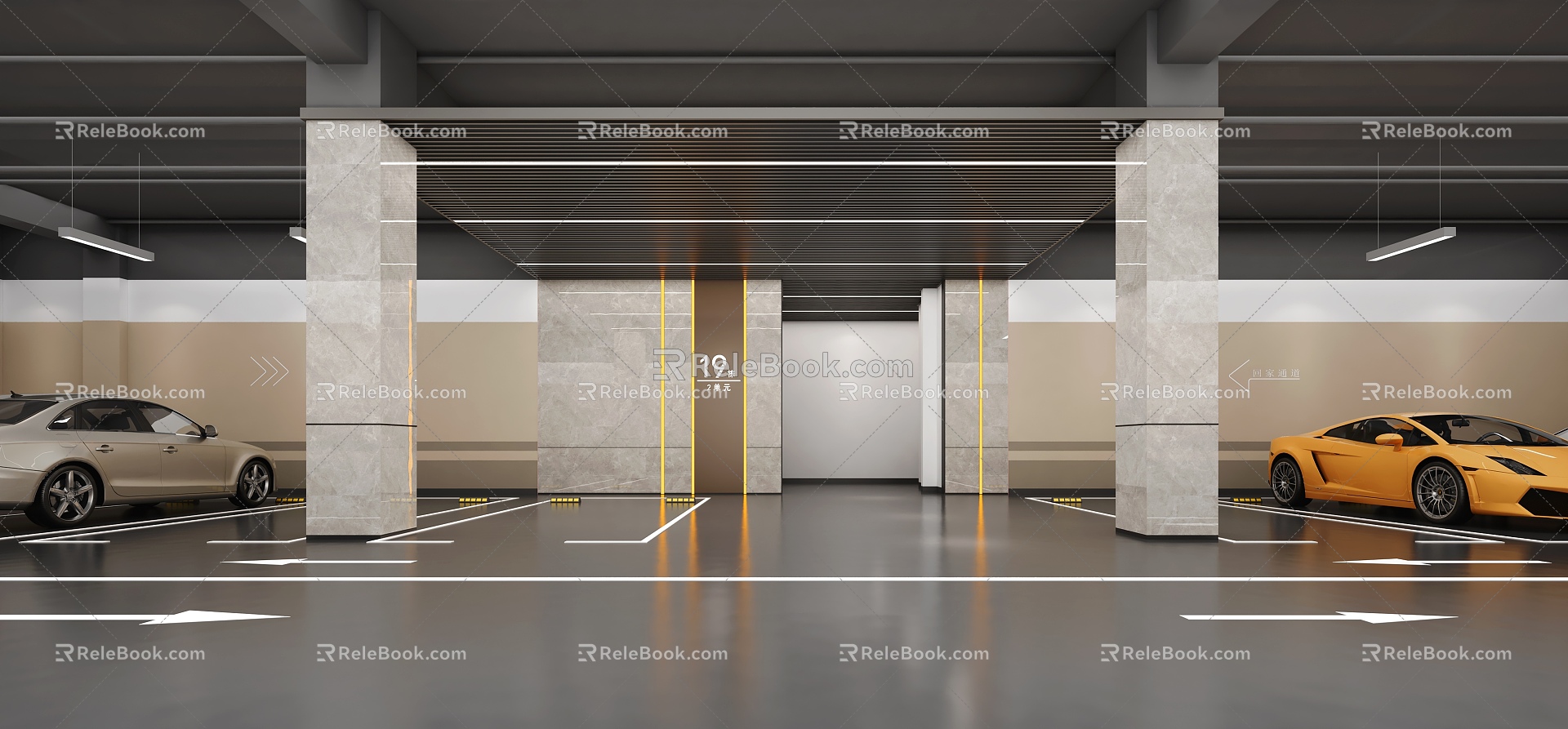 Underground parking 3d model