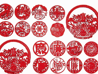 Honest and honest paper-cut clean and anti-corruption window grilles 3d model