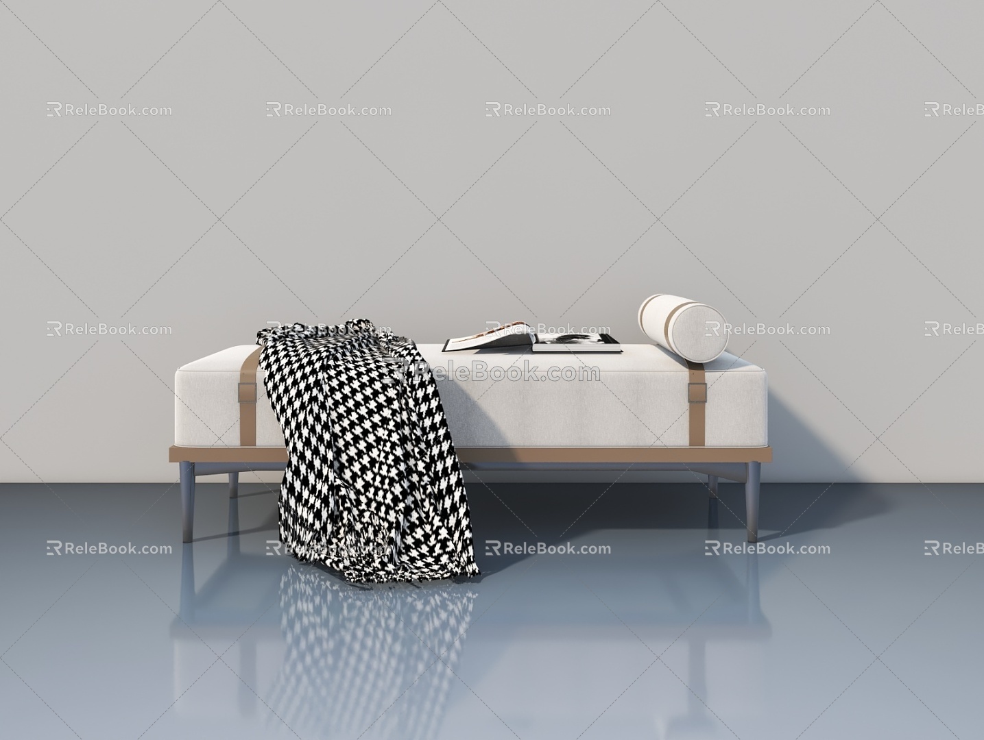 Bed End Stool Sofa Stool Low Stool Combination 3d model