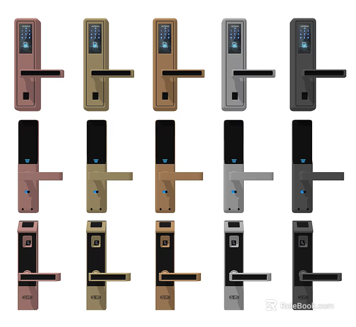 Smart Door Locks In Various Colors And Modern Styles For Home Use 3d model 