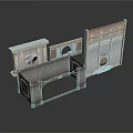 Architectural Decorative Structure With Wooden Frame Arched Design And Circular Elements