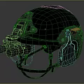 Black Military Tactical Helmet With Mounted Night Vision Goggles And Adjustable Straps