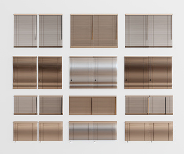 Modern venetian blinds venetian blinds wooden roller blinds 3d model