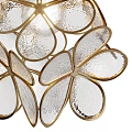 Modern Petal Shaped Chandelier With Golden Frame And Transparent Glass Design