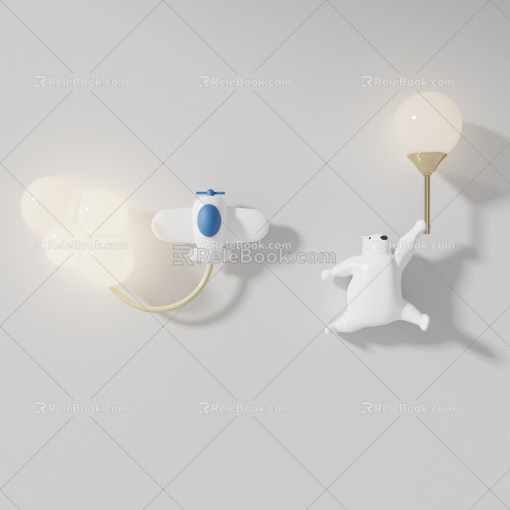 Children's wall lamp combination 3d model