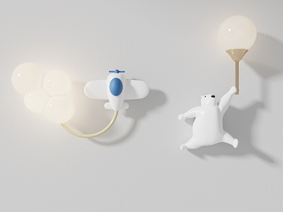 Children's wall lamp combination 3d model