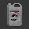 White Plastic Diesel Fuel Container With Danger Sign And Label 20