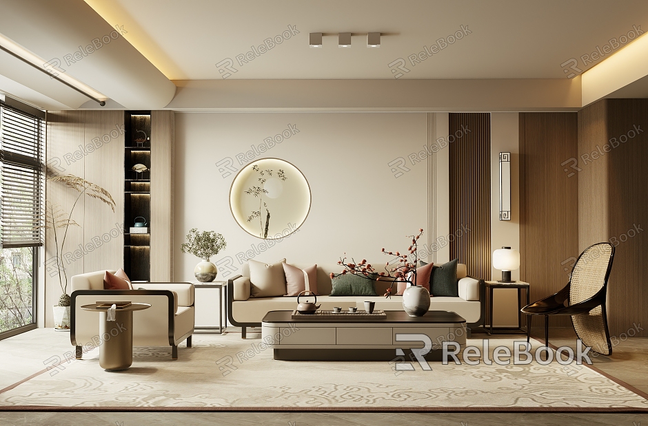 New Chinese-style Home Living Room model