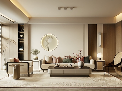 New Chinese-style Home Living Room model