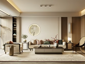 New Chinese-style Home Living Room 3d model