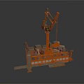 Heavy Duty Industrial Platform With Crane Metal Railing And Machinery Equipment