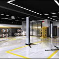 Auto Repair Shop With Car Lifts Tire Storage Racks And Professional Service Equipment