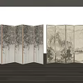 new chinese style screen 3d model