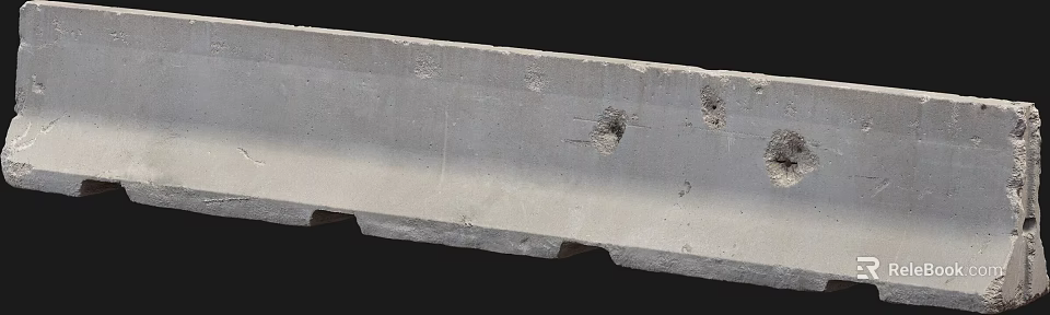 Durable Precast Concrete Construction Component With Rough Texture And Holes 3d model 