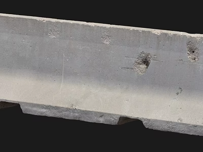 Durable Precast Concrete Construction Component With Rough Texture And Holes 3d model