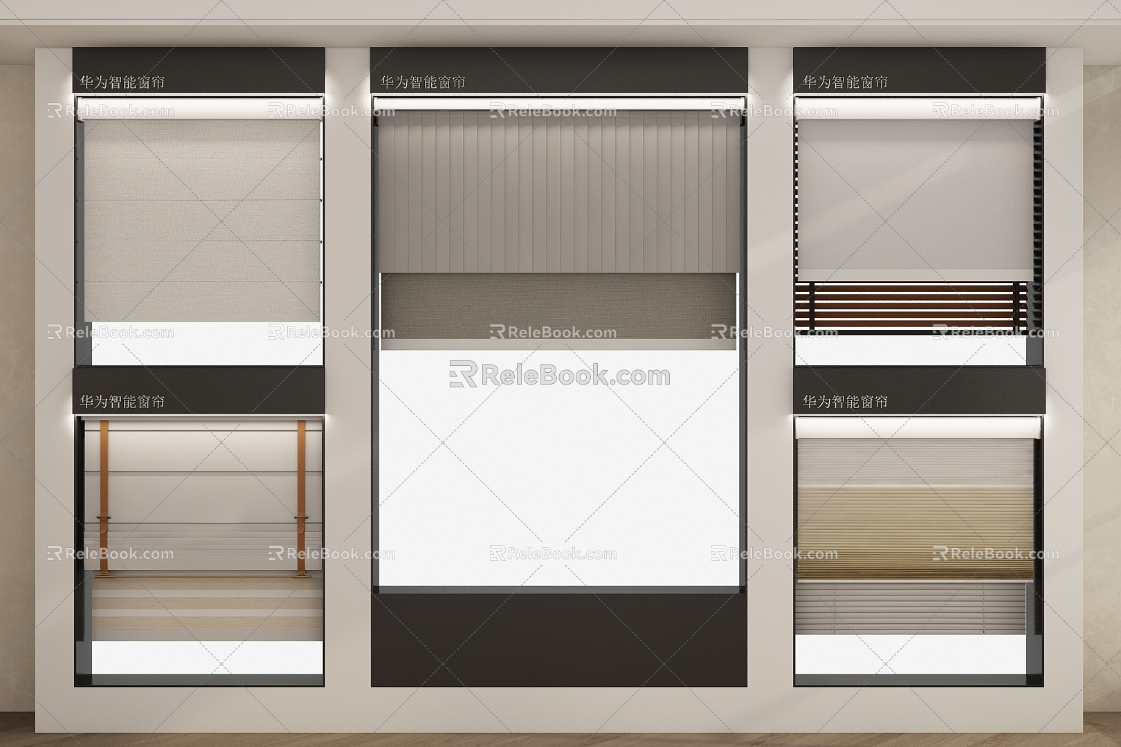 Curtain of modern exhibition hall 3d model