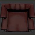 Classic Red Leather Wingback Chair With Tufted Buttons And Wooden Legs